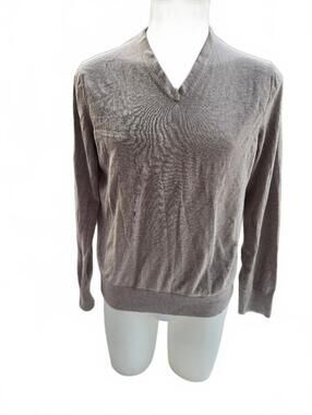Banana Republic Luxury Blend Men's Long Sleeve V-Neck Sweater, Size Large, Beige